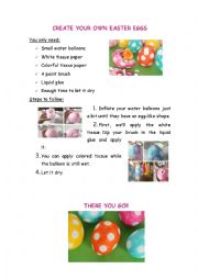 English Worksheet: Create your own Easter Eggs