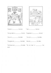 English Worksheet: On in under: prepositions