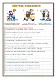 English Worksheet: Express concession