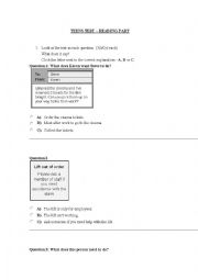 English Worksheet: PET TEST