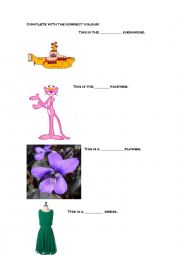 English Worksheet: Colours