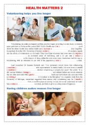 English Worksheet: HEALTH MATTERS 2
