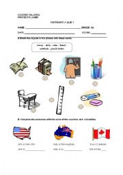 English Worksheet: Vocabulry quiz