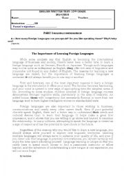 English Worksheet: The importance of speaking foreign languages