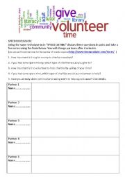 English Worksheet: Volunteering (direct and indirect speech)