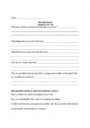 English Worksheet: Dirt Bike Racer Chapters 9 and 10