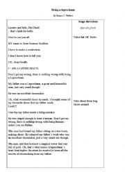 English Worksheet: Being a leprechaun - a fun skit