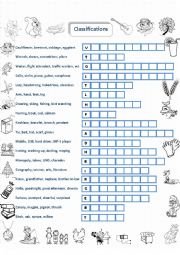 English Worksheet: Classifications