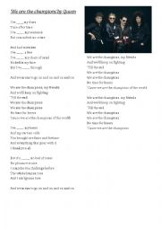English Worksheet: We are the champions song