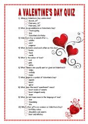 A Valentines day quiz