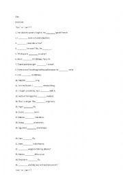 English Worksheet: Can/cant