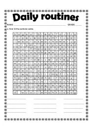 English Worksheet: Daily routines