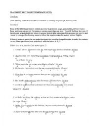 English Worksheet: Placement Test