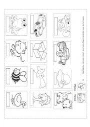 English Worksheet: rhyming words