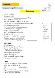 English Worksheet: Blank Space worksheet