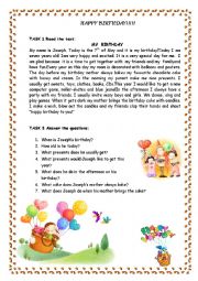 English Worksheet: Happy Birthday!