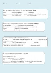 English Worksheet: Present Simple and Present Continuous 