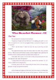 English Worksheet: The Scarlet Flower - II