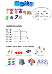 English Worksheet:  Numbers