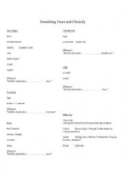 English Worksheet: Describing faces - facial features