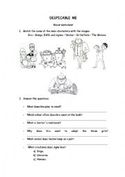 English Worksheet: Despicable me