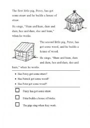 English Worksheet: The Three Little Pigs Chapter 2