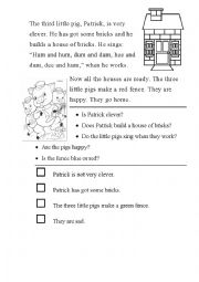 English Worksheet: The Three Little Pigs Chapter 3