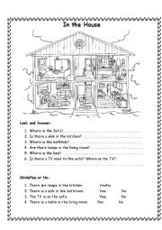 English Worksheet: Parts of the House