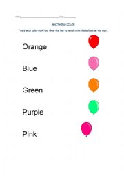 Matching color - ESL worksheet by Athypree