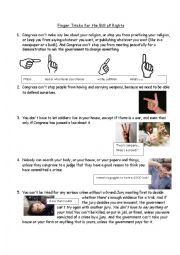 English Worksheet: Bill of Rights Finger Tricks