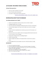English Worksheet: TED TALK: DONT INSIST ON ENGLISH