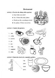 English Worksheet: Restaurant