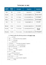 English Worksheet: Am, is, are