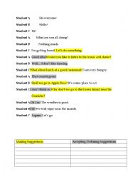 English Worksheet: Making suggestions