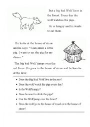 English Worksheet: The Three Little Pigs Chapter 4
