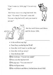 English Worksheet: The Three Little Pigs Chapter 5