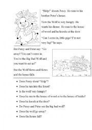 English Worksheet: The Three Little Pigs Chapter 6