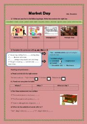 English Worksheet: Market Day