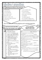 English Worksheet: Adjective with preposition