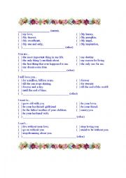 English Worksheet: Love letter for dummies