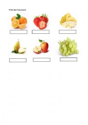 English Worksheet: Fruits