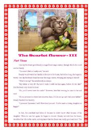 English Worksheet: The Scarlet Flower - III