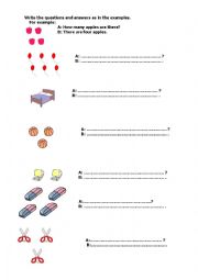 English Worksheet: how many