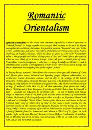 English Worksheet: Romantic orientalism