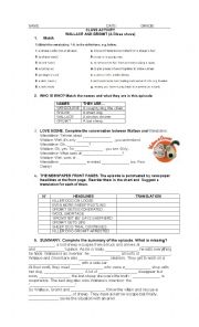 English Worksheet: A close shave - Wallace and Gromit 
