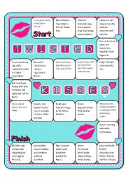 English Worksheet: Twisted Kisses Tongue Twister Game with Memory Cards
