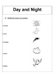 English Worksheet: Day and Night