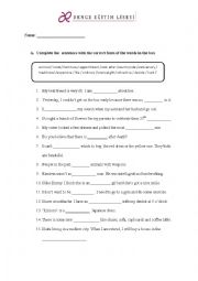 English Worksheet: Vocabulary 