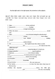 English Worksheet: Present Simple