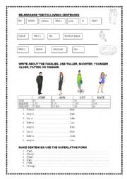 English Worksheet: Superlatives worksheet 1